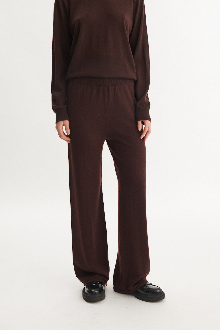 Basic Apparel Vera Wide Pants Pants 709 Chocolate torte